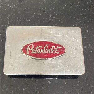 Peterbilt Silver and Red Belt Buckle